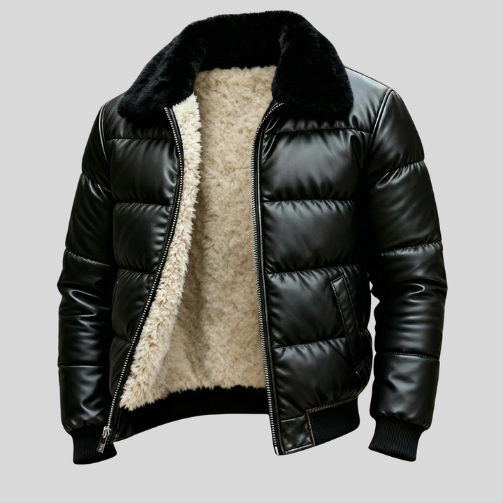 Parker | Leather Jacket With Sherpa-Lining