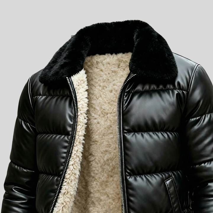 Parker | Leather Jacket With Sherpa-Lining