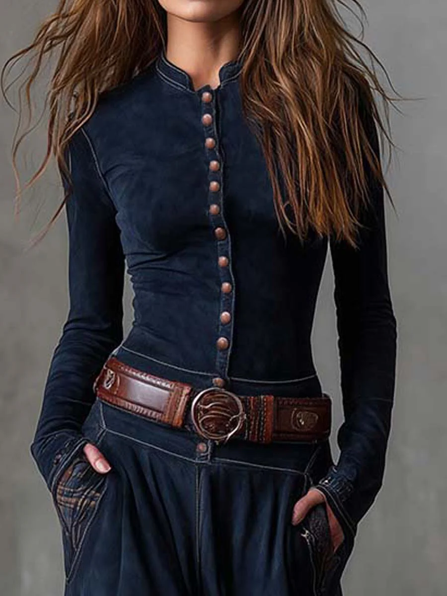 HAMPSTEAD™ VINTAGE PATCHWORK SUEDE DRESS