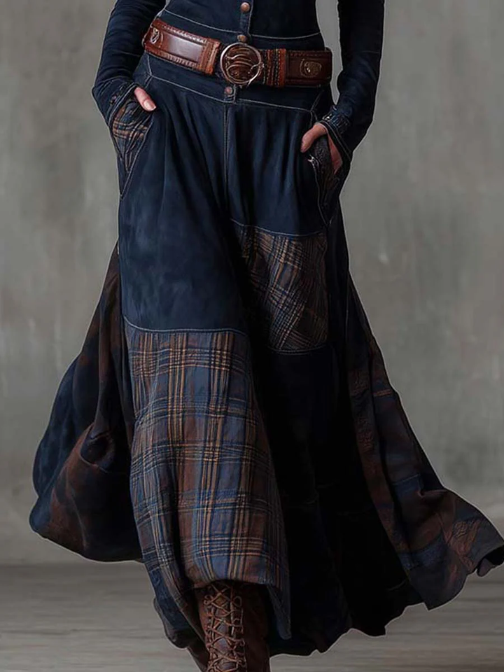 HAMPSTEAD™ VINTAGE PATCHWORK SUEDE DRESS