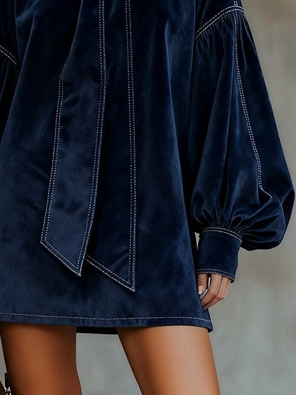 TRINIDAD™ VELVET BOW MINI DRESS