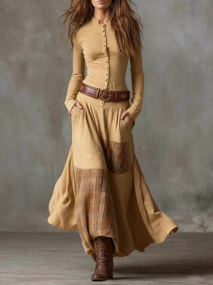 HAMPSTEAD™ VINTAGE PATCHWORK SUEDE DRESS