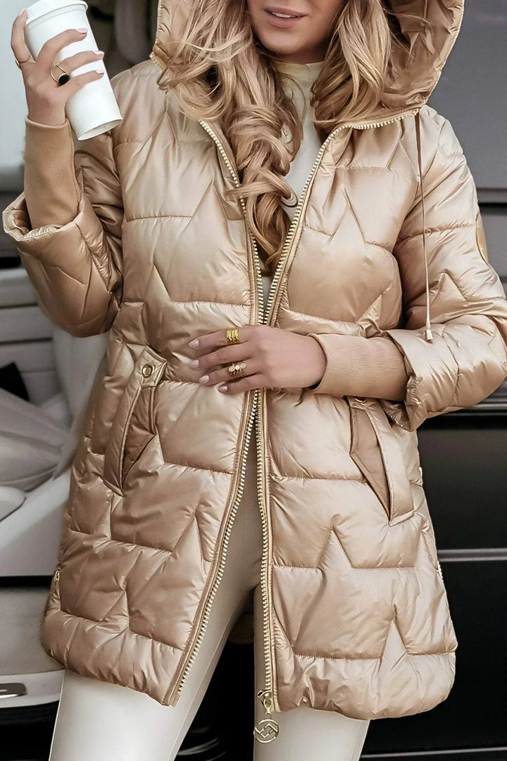 Lina | Long, Warm Puffer Jacket with Generous Hood